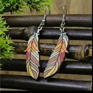 Boho Feather Dangle Earrings